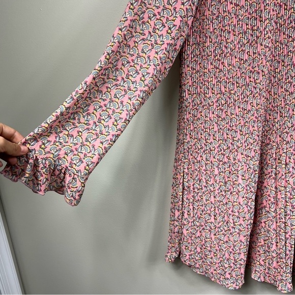 Code X MODE long sleeve pleated chiffon mini dress Sz M - Picture 10 of 10